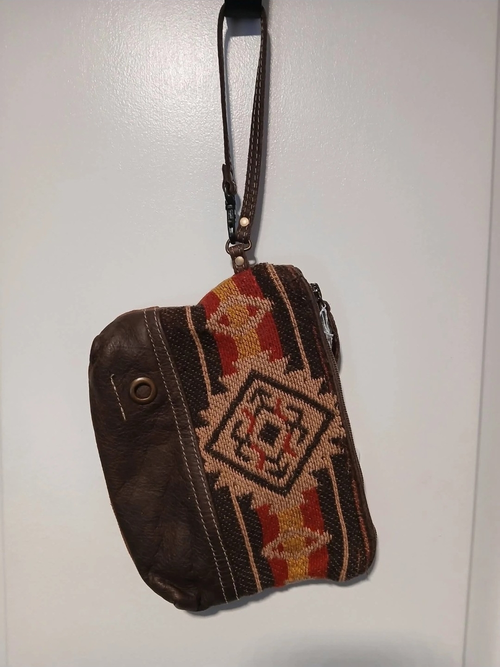 Myra Handheld Boho Wristlet - Brown & Multi-Color